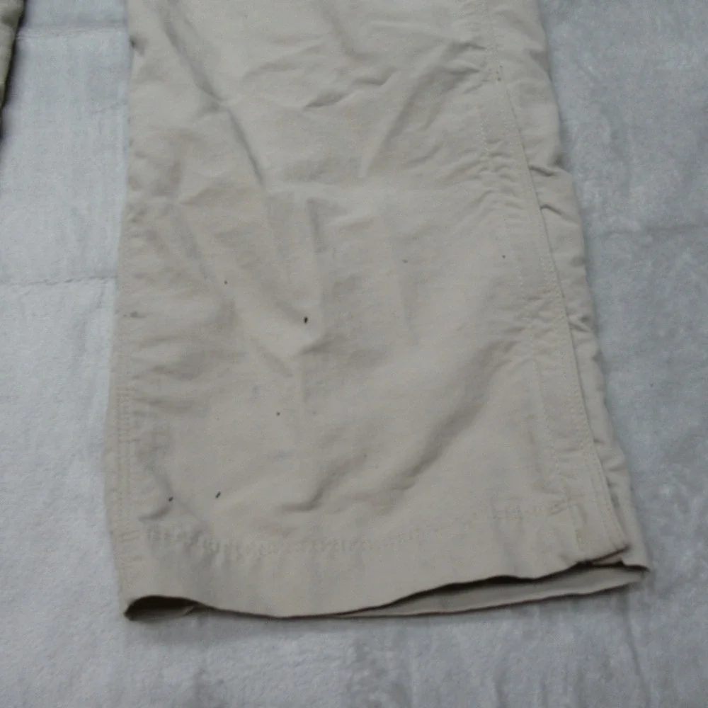 North Face Pants Men XL White Cargo Convertible Belted Rain Wind Pack Hike 37x30
